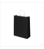 Büküm Saplı Kraft Çanta 32 x 26 x 12 cm, Siyah - 1 Adet (STD)