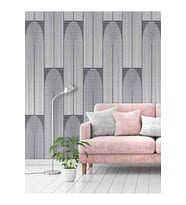 
Dreamwall Çizgili Geometrik Şekil Desenli Yırtılmaz Tekstil Duvar Kağıdı (Gri)