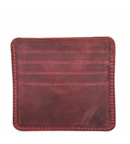 Hakiki Deri 8 Gözlü Kartlık Crazy Bordo (DENIM)
