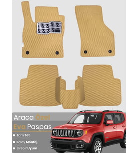 JEEP RENEGADE (2014-2020) Uyumlu EVA Paspas Tam Set–Araca Özel,Kolay Montaj,Su Geçirmez