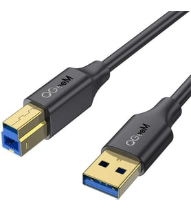 Fotokop Tarayıcı Yazıcı Kablosu USB A ' Dan USB B 'ye Dönüştürücü Çevirici Aktrıcı (1.83 metre) (Siyah)
