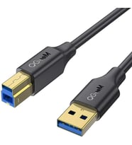 Fotokop Tarayıcı Yazıcı Kablosu USB A ' Dan USB B 'ye Dönüştürücü Çevirici Aktrıcı (1.83 metre) (Siyah)