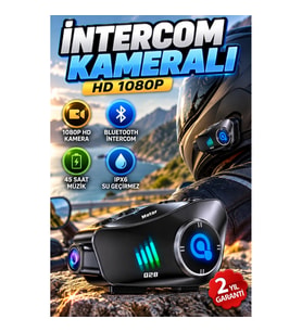 Q28 Kameralı Bluetooth Motosiklet Kask Kulaklığı 1080P HD Kamera 45 Saat Müzik IPX6 Su Geçirmez