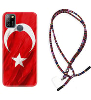 INFINIX Smart 4 5 6 Zero 8 S5 Pro Kılıf Boyun Asklı Rasta Silikon Şanlı Türk Bayrağı 4 1401