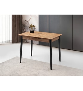 Ortadan Açılır Büyüyen Ahşap Yemek Masası Meşe 60x100cm SADECE MASA FİYATIDIR (Ceviz)