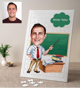 Karikatür Öğretmenler Günü Kişiye Özel Puzzle