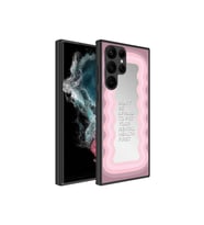 Samsung Galaxy S22 Ultra Uyumlu Kılıf Aynalı Desenli Kamera Korumalı Parlak Zore Mirror Kapak (Açık Pudra)