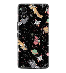 TCL 303 Kılıf Silikon Desen Özel Seri Planet Animals 1771