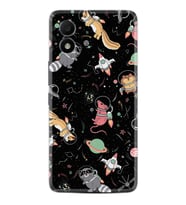 TCL 303 Kılıf Silikon Desen Özel Seri Planet Animals 1771