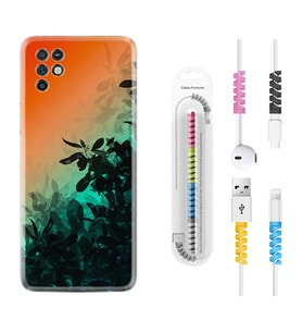 INFINIX Note 11 Pro Note 10 Hot 9 Play Kılıf Kablo Koruma Spiral Silikon Güzel Çiçekler 1712