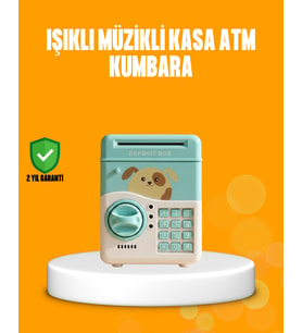 Su Yeşili Atm Kasa Görünümlü Elektronik Şifreli Çocuk Kumbarası