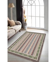 Yeşil Otantik Kaymaz Tabanlı Makinede Yıkanabilir Halı RV273 - 100 x 160 cm