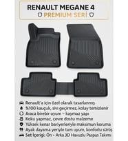 Megane 4 Premium 3D Oto Paspas  Araca Özel Tam Uyumlu