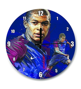 Cakatablo Kylian Mbappe Çizim Duvar Saati