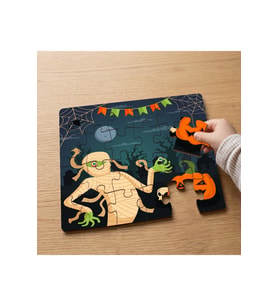 Mumya ve Balkabağı - Cadılar Bayramı Tasarımlı 24 Parça Ahşap Çocuk Puzzle