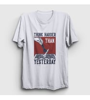 Presmono Unisex Beyaz Think Harder Chess Satranç T-Shirt 341720tt