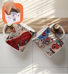 Spider Man Karikatür Çizim Dergi Tasarımlı Full Baskılı Premium Porselen Kupa