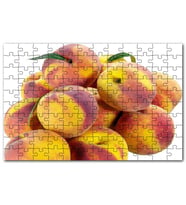 Cakapuzzle Taze Şeftaliler Beyaz Zemin Puzzle Yapboz MDF (Ahşap) (120 Parça)