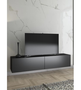 Wood'n Love Toprak 150 Cm Duvara Monte Tv Ünitesi - Siyah / Siyah