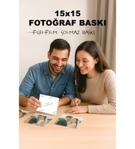 10 Adet 15x15 Ölçülerde Fotoğraf Baskınız (Orijinal Solmaz FUJiFİLM)