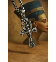 Paslanmaz Çelik Horus Detaylı Yaşam Anahtarı Antik Mısır Ankh Kolye