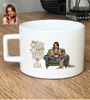 Kişiye Özel Karikatürlü Movie Lover Lüks Fincan Doğum Günü Hediyesi