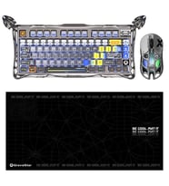 Gravastar K1 Pro Mekanik Gaming Klavye, X Kablosuz Optik Mouse ve Mousepad Oyuncu Seti, Interstellar Silver