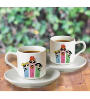 Power Puff Girl Tasarımlı Türk Kahvesi Fincanı Seti Kişiye Özel