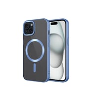 Apple iPhone 15 Plus Uyumlu Kılıf Mat Tasarımlı M-safe Wireless Şarj Özellikli Zore Mat Setro Kapak (Açık Mavi)