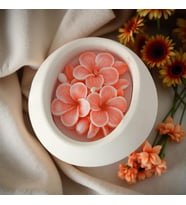 Oval Kase Dekoratif Mum – Kokulu Soya Wax, El Yapımı Taş Tozu (Karışık)