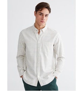 LCWAIKIKI Classic Kahverengi Regular Fit Ekose Erkek Gömlek