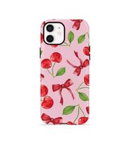 iPhone 11 Vorian Çift Katmanlı Kılıf Cherry Ribbon Garden