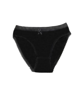 pilelistore Şahinler Kadın İçin Dantel Kenarlı Siyah Renk Bikini Külot B223