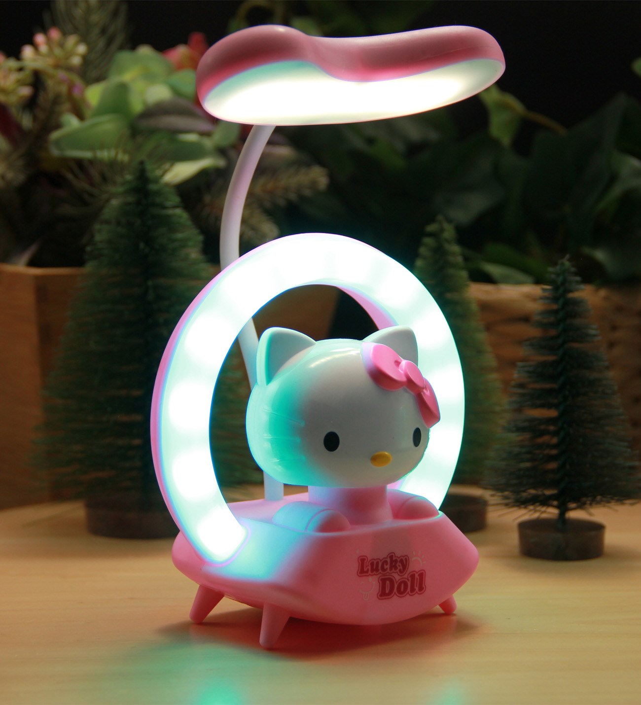 Pembe Hello Kitty Gece Lambası Şarjlı
