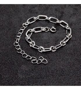 Gümüş Kaplama  Unisex Ezme Baklalı Bileklik  858