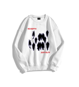 Trendiz Unisex No Depth Bisiklet Yaka Sweatshirt (Beyaz)