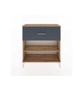 Arges Şifonyer Tek Raflı Tek Çekmeceli 88x30x96 Çam-Antrasit