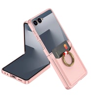 Galaxy Z Flip 7 Zore Kıpta Yüzüklü Kartlıklı Kapak