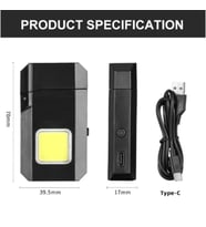 GS-4000 Su Geçirmez COB LED Type-C Şarjlı Elektrikli Çakmak Cep Işığı