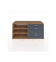 Kronos Konsol 3 Raflı 2 Çekmeceli 2 Kapaklı 176x59x99 Çam-Antrasit