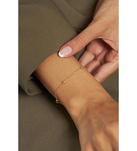 Gold Dorika Minimal Gümüş Bileklik