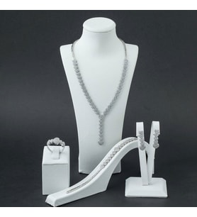 925 Ayar Gümüş Zirkon Taşlı Kalp Model Set