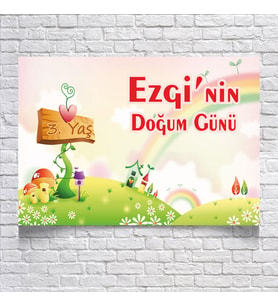 Masal Diyarı Temalı Doğum Günü Afişi 35X50 cm