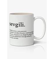 Sevgili Anlamlı Söz Yazılı Baskılı Kupa Bardak Baskılı Kahve Kupa Bardak
