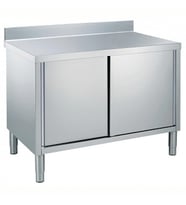 Electrolux Professional Dolaplı Çalışma Tezgahı, 1 Ara Raflı, 2 Kayar Kapılı, 100 Mm Sırtlı, (6 Ayaklı) - 1600 Mm TN1610EN