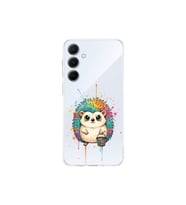 Samsung Galaxy A56 ile Uyumlu Splash Kirpi Tasarımlı Şeffaf Silikon Kılıf
