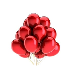 Metalik Kırmızı Balon 10'lu M129