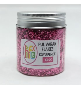 PUL VARAK GİLDİNG FLAKES SANATSAL İNCE TANECİK KIRPIK FOLYO EPOKSİ REÇİNE NAİL ART 100 CC KOYU PEMBE
