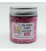PUL VARAK GİLDİNG FLAKES SANATSAL İNCE TANECİK KIRPIK FOLYO EPOKSİ REÇİNE NAİL ART 100 CC KOYU PEMBE