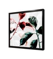 Tablosan Botanik Seri Yapraklar Çerçeveli Cam Tablo